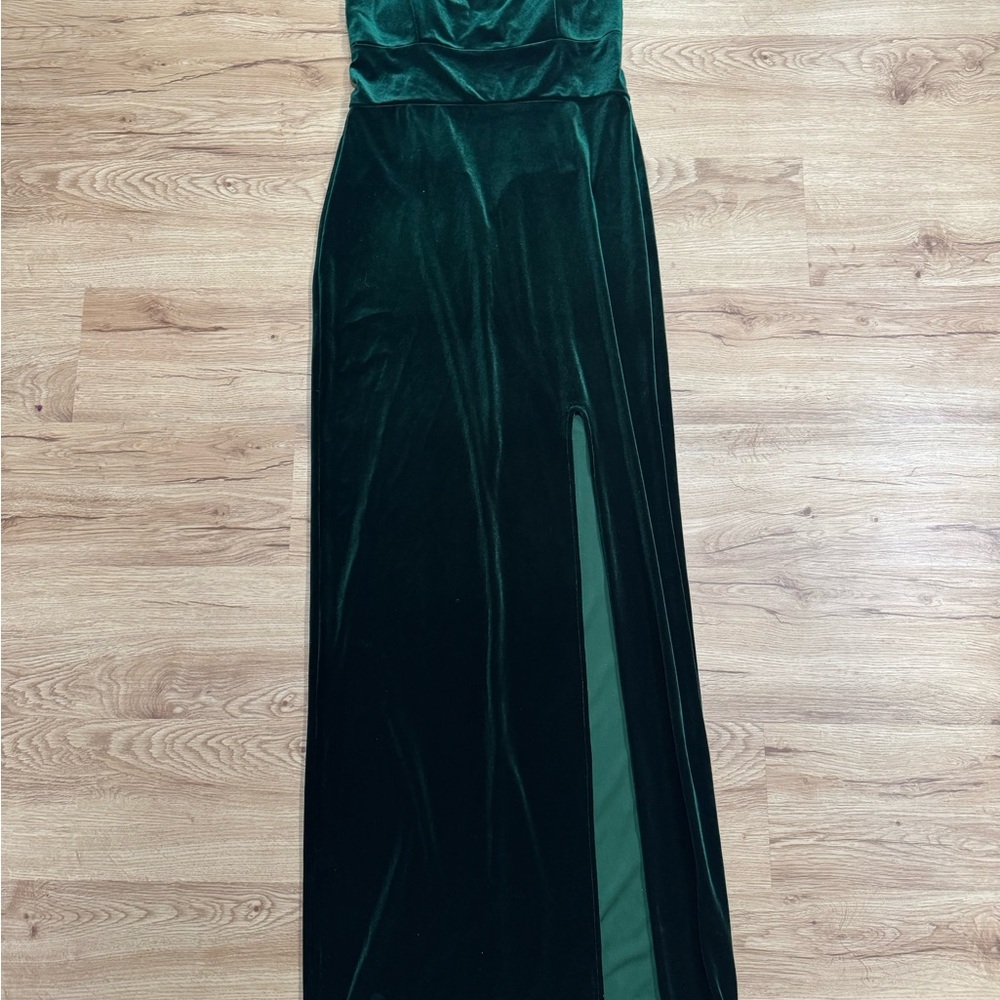 Teeze Me Dark Green Velvet Maxi Dress